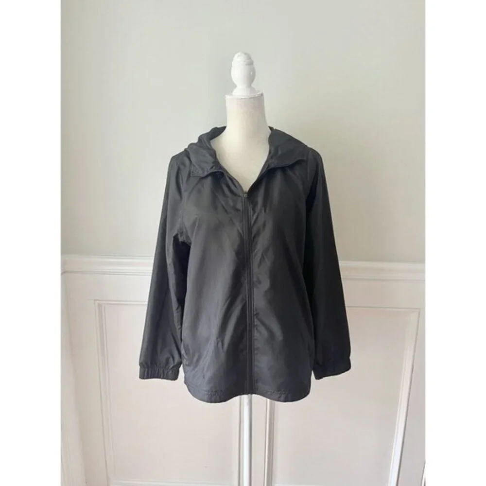 Avia Black Lightweight Hooded Rain Jacket M